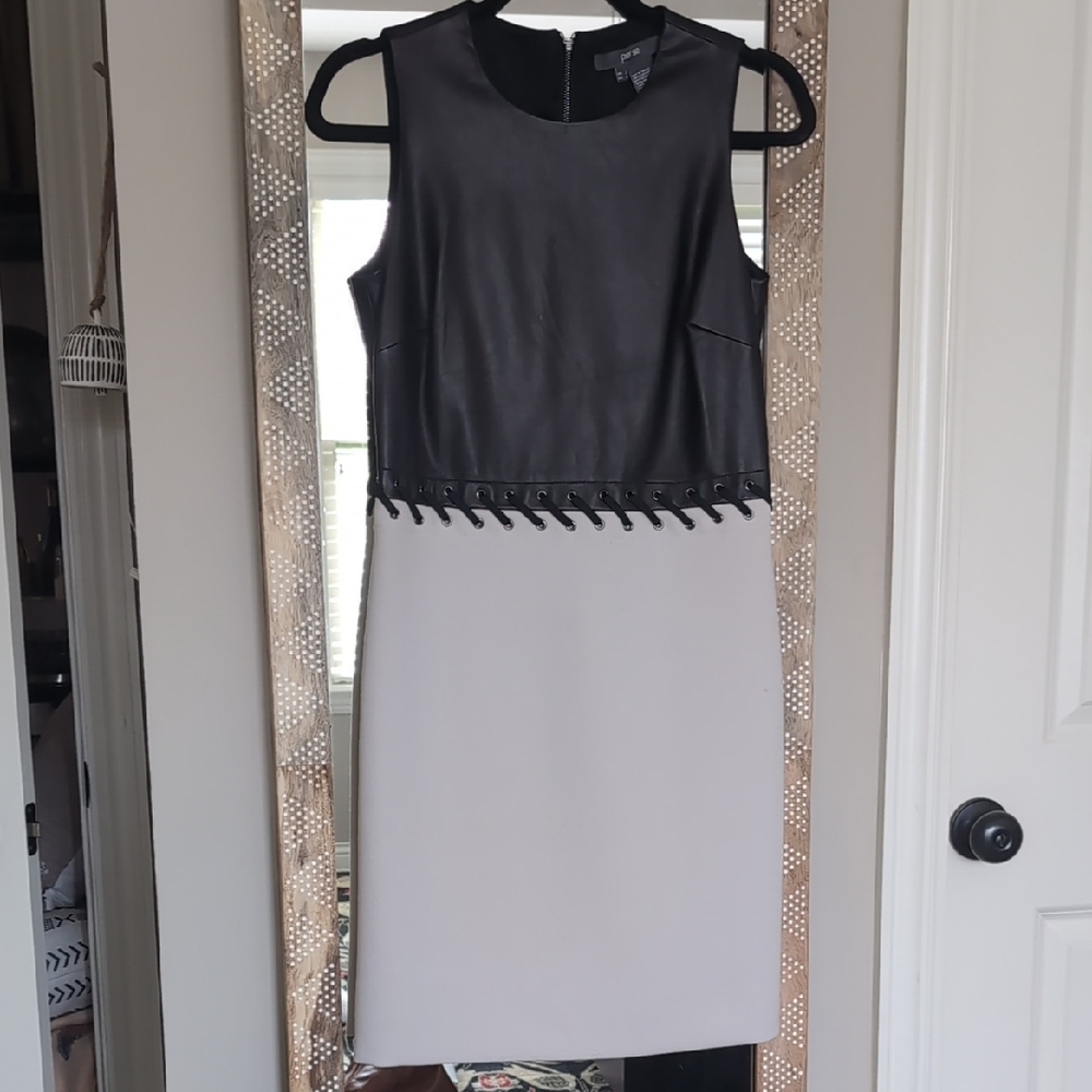 Per Se By Carlisle Leather & Wool Dress